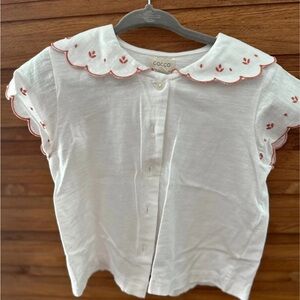 White Kids Shirt with Red Accents